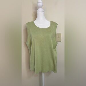 Modern Soul Women’s Linen Blend Sleeveless Stretch Knit Tank Top Size 3XL. NWOT